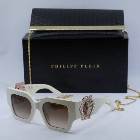 Philipp Plein Accessories - Final Price! Philipp Plein SPP103S 09ZQ Ivory Brown  Sunglasses
